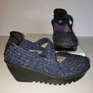 Bernie Mev Mary Jane Canvas Comfort Wedge 6